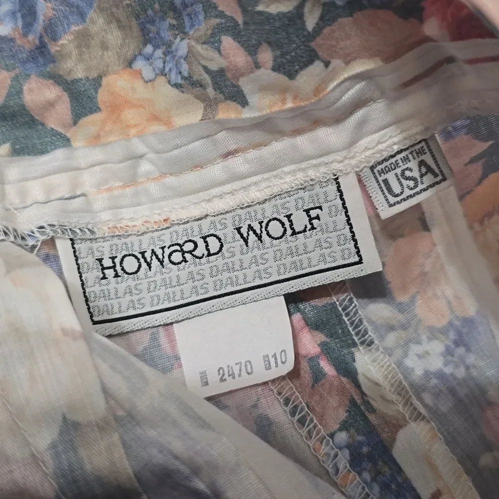 HOWARD WOLF.‎ VINTAGFloral Two-Piece Top and Skort Set in Blue, Pink, Cream 8/10